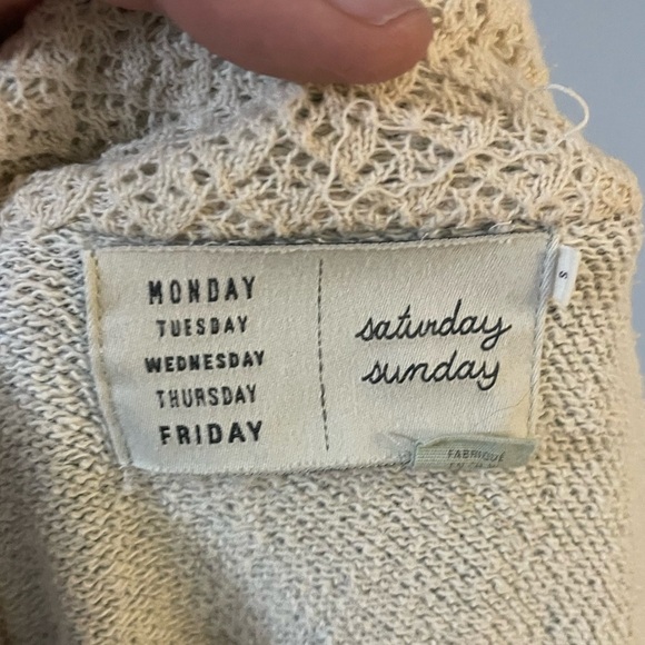 Anthropologie Saturday Sunday Gray and Cream Cardigan - Picture 3 of 5